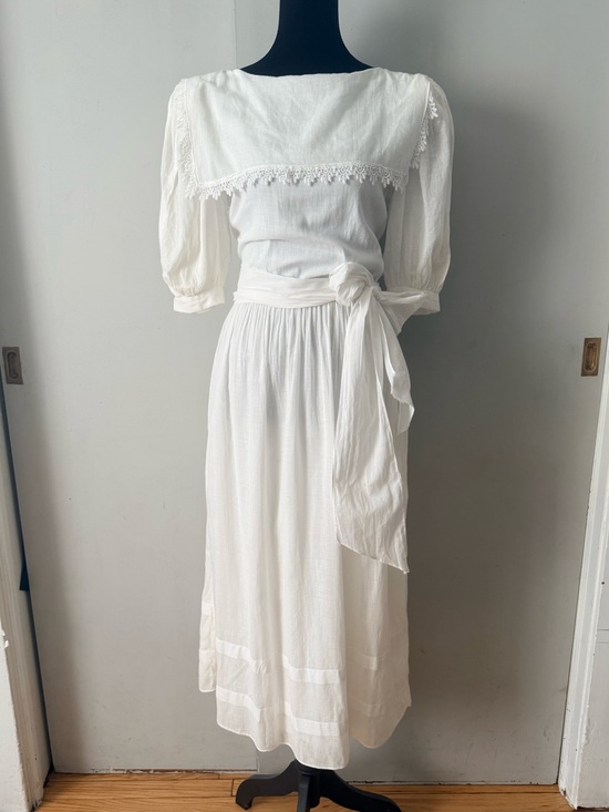 Jessica McClintock Dresses & Skirts - Jessica McClinton White Cotton Tie-Waist Maxi dress